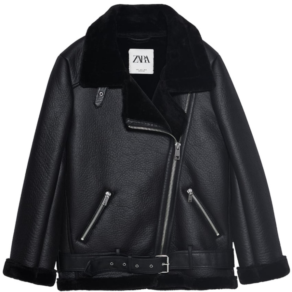Zara biker shearling Jacket
